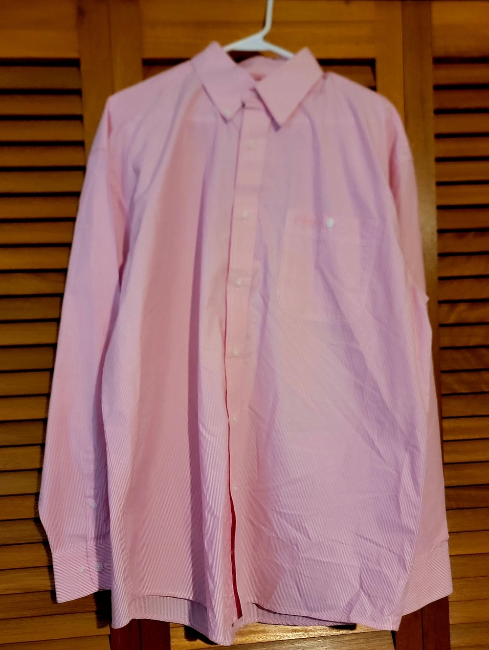 Wrangler Light Pink/White Long-Sleeve Dress Shirt